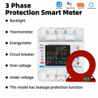 3 Phase Protection Smart Meter image with white background and black text