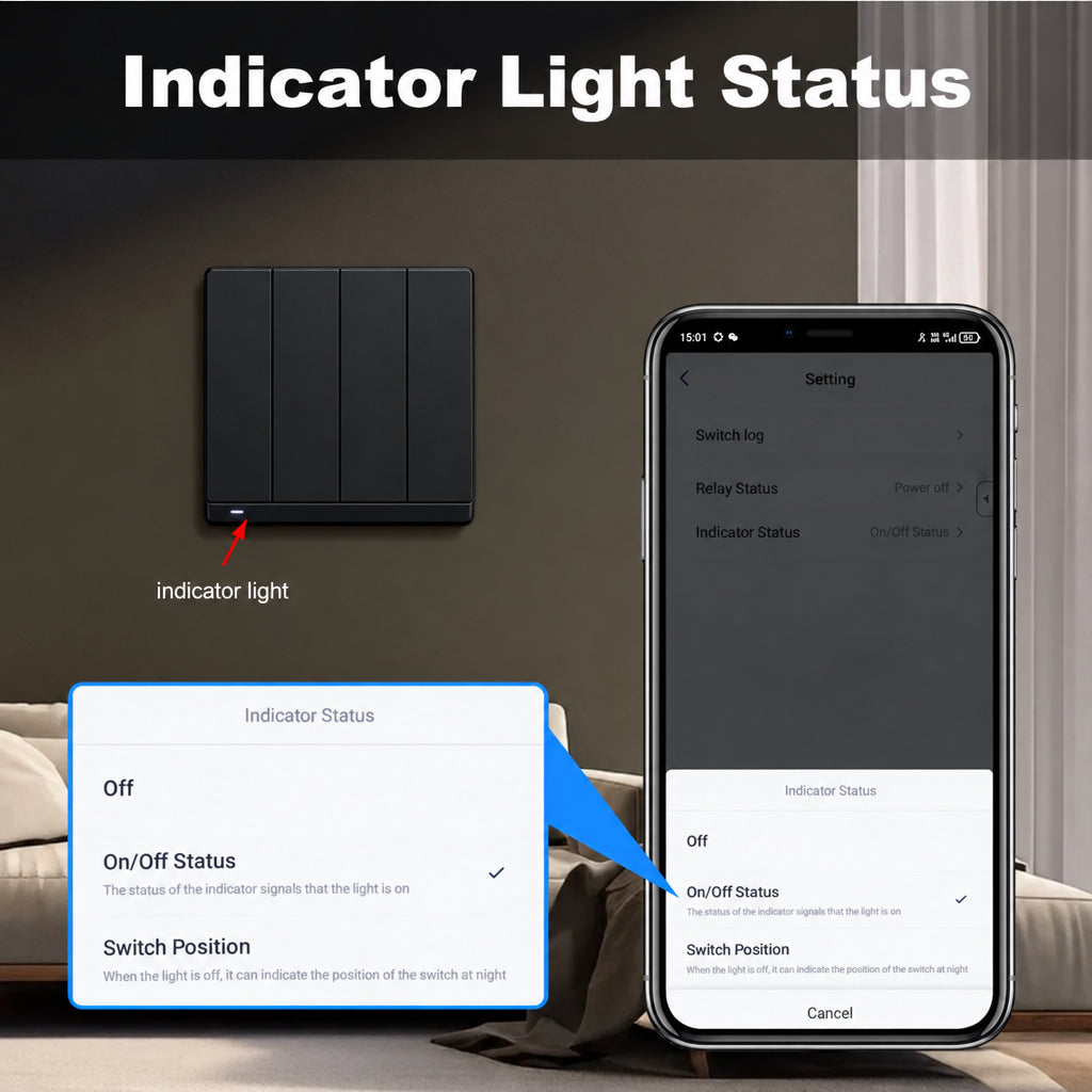 Smart Wi-Fi Double Push Button Wall Switch