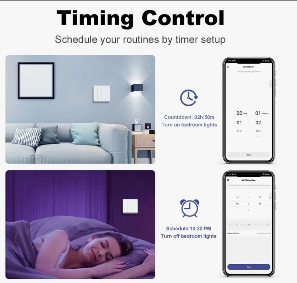 Smart Wi-Fi Double Push Button Wall Switch