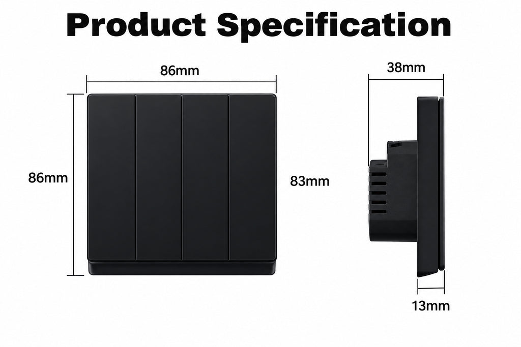 Smart Wi-Fi Double Push Button Wall Switch