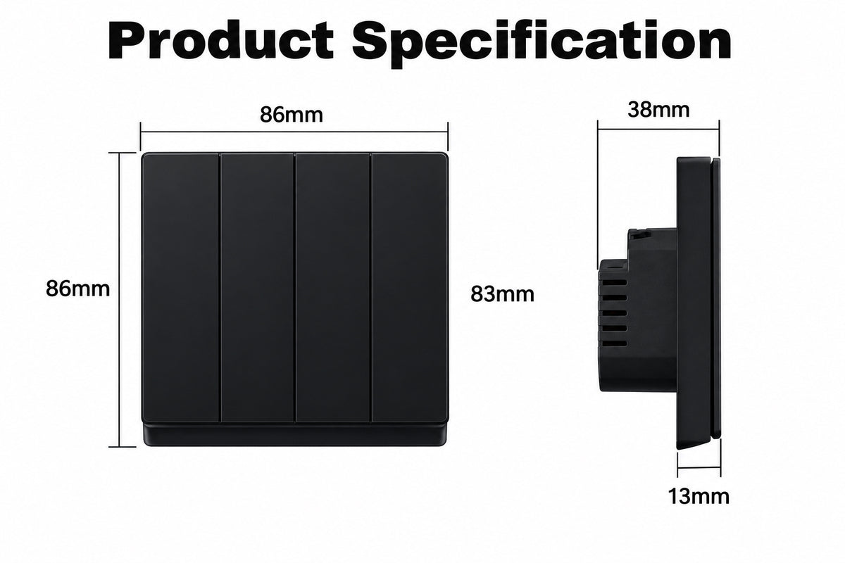 Smart Wi-Fi Double Push Button Wall Switch
