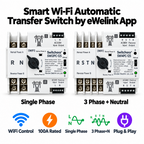 Smart Wi-Fi Automatic Transfer Switch (Single & Three Phase)