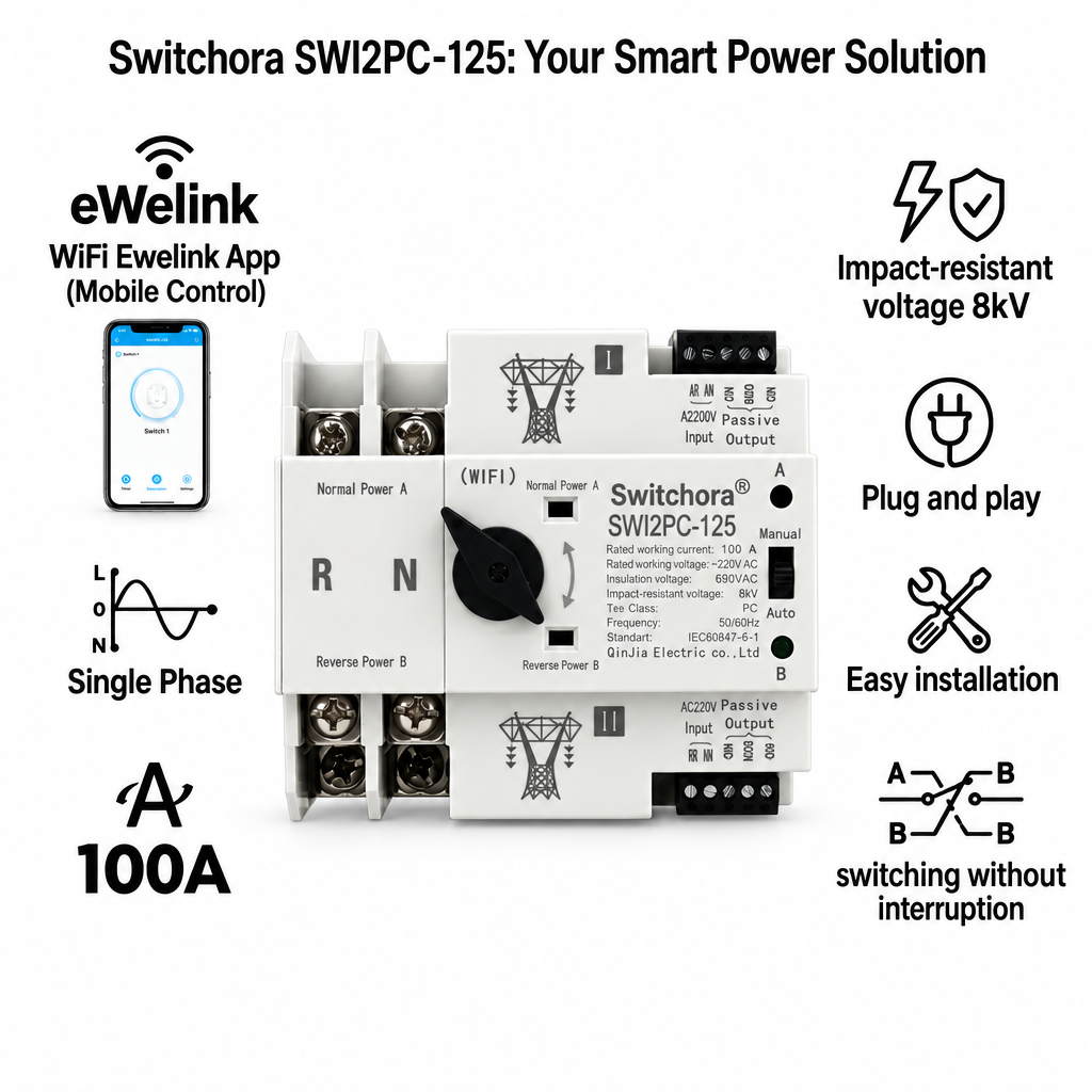 Smart Wi-Fi Automatic Transfer Switch (Single & Three Phase)
