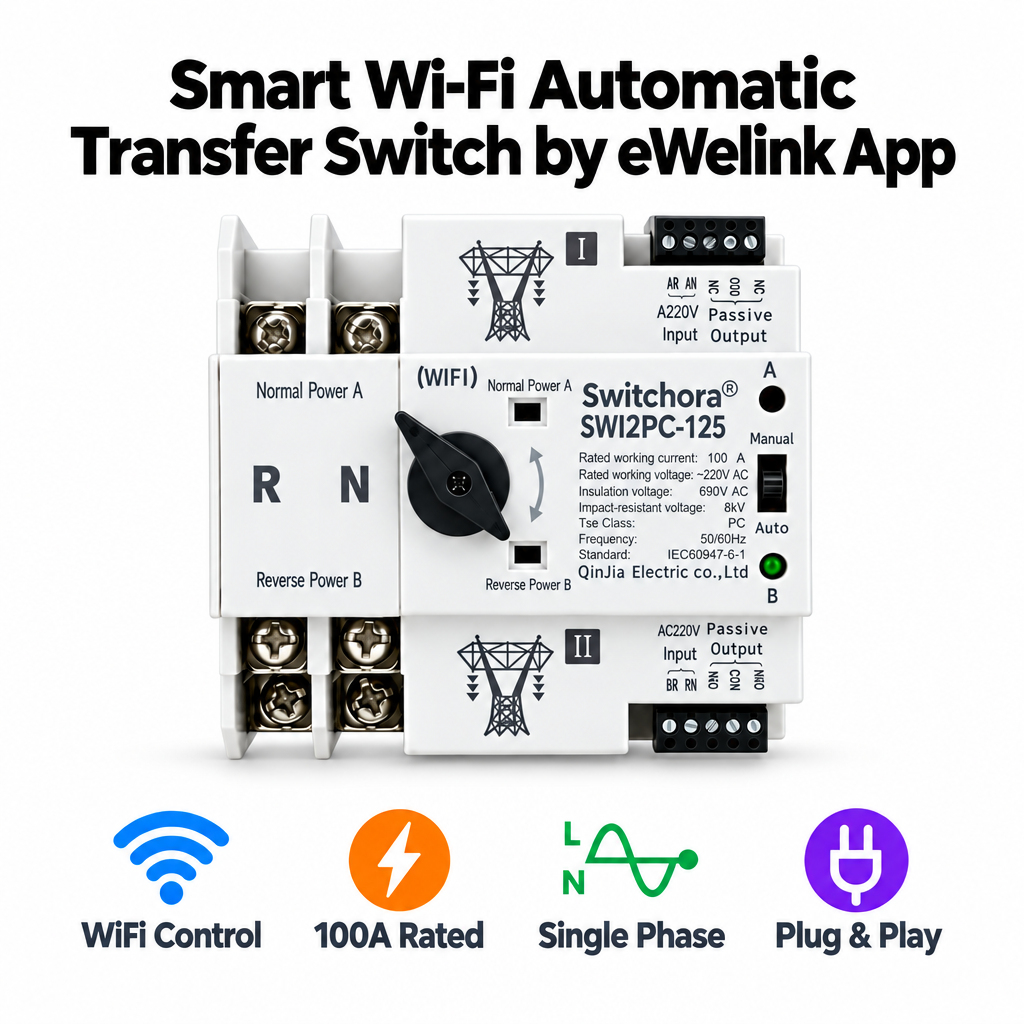 Smart Wi-Fi Automatic Transfer Switch (Single & Three Phase)