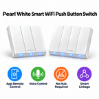 Smart Wi-Fi Double Push Button Panel Pearl White Wall Switch