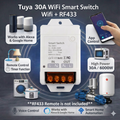 Smart Wi-fi 30A Switch Module (WIFI + RF433)