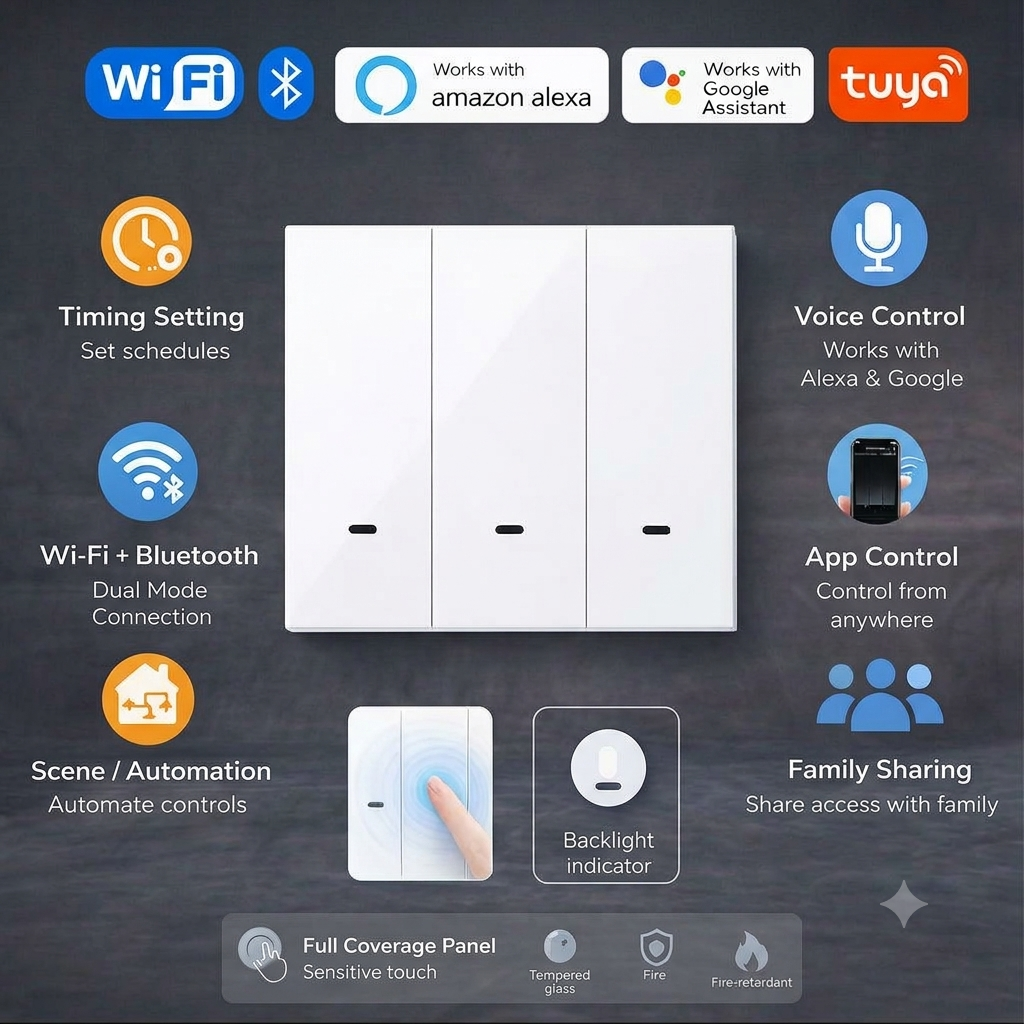 Smart Wi-fi Luxury New Style Push Button Switch