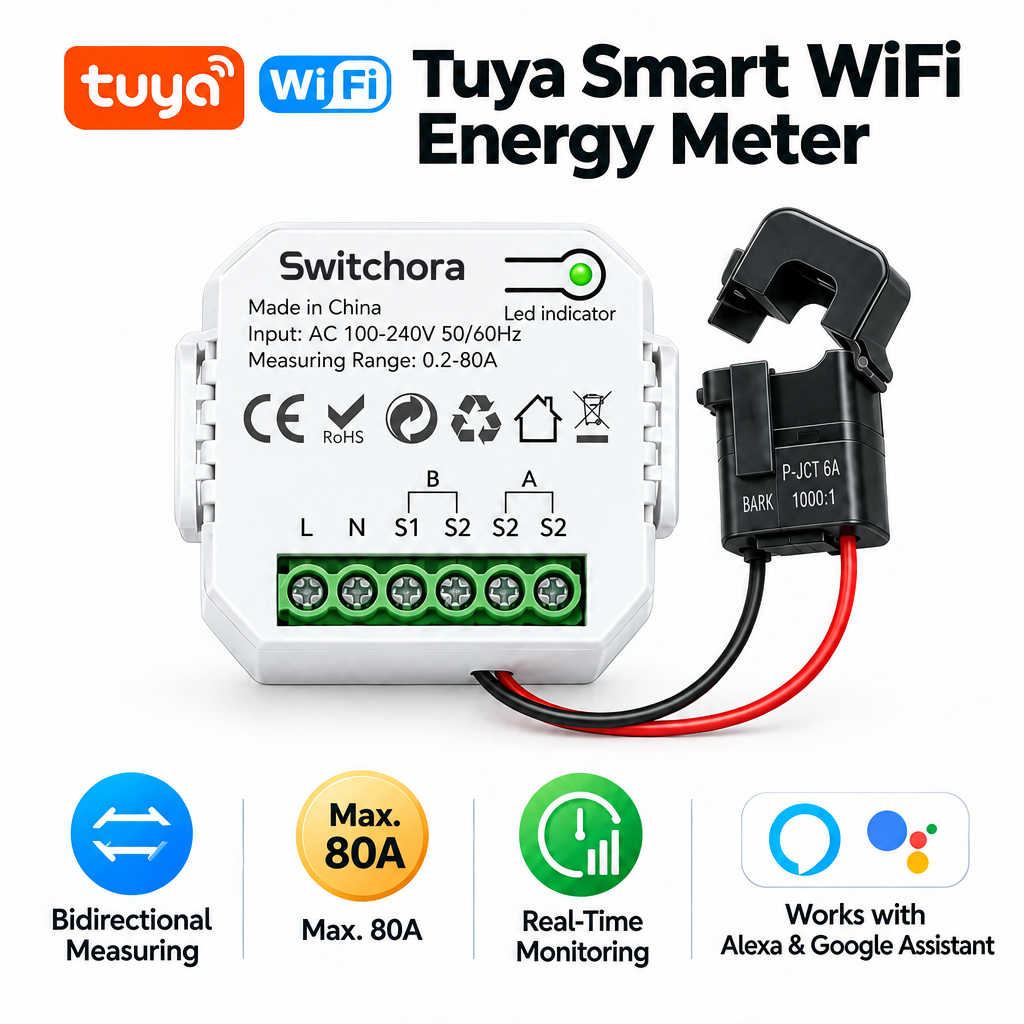 Smart Wi-fi Energy Meter Bidirectional 1 Channel Export and Import Power