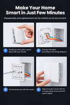 Smart Wi-Fi Double Push Button Panel Pearl White Wall Switch