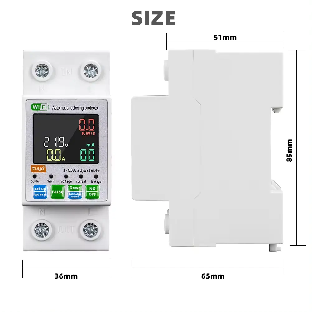 Switchora Smart Wi-fi Protector Breaker 2P 63A – Unit Lock, Digital Display
