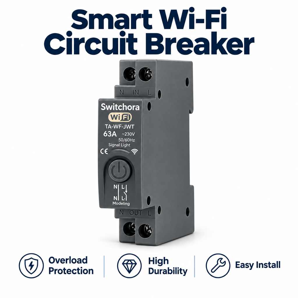 Switchora Smart Wi-fi Circuit Breaker 1P 63A with Temperature Tripping