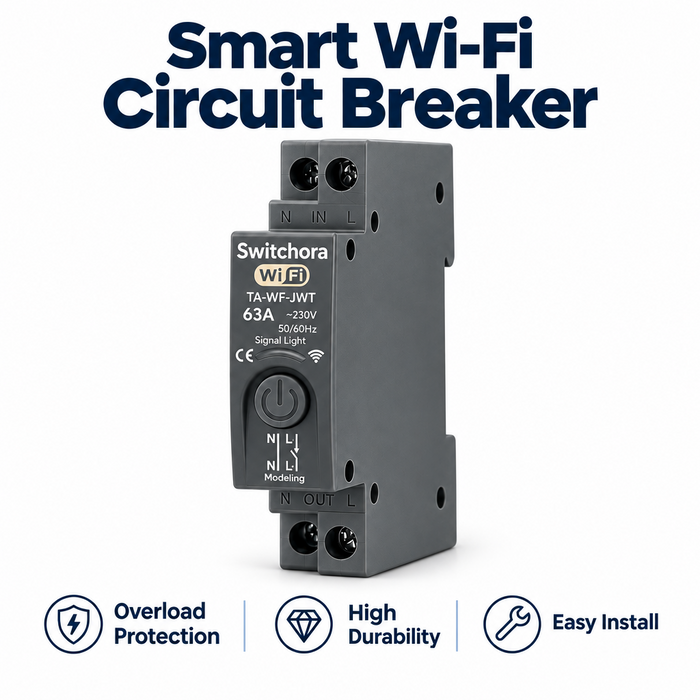 Switchora Smart Wi-fi Circuit Breaker 1P 63A with Temperature Tripping
