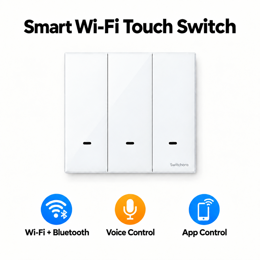 Switchora Smart Wi-fi Wall Push Button Switch, Timer & Schedule Function