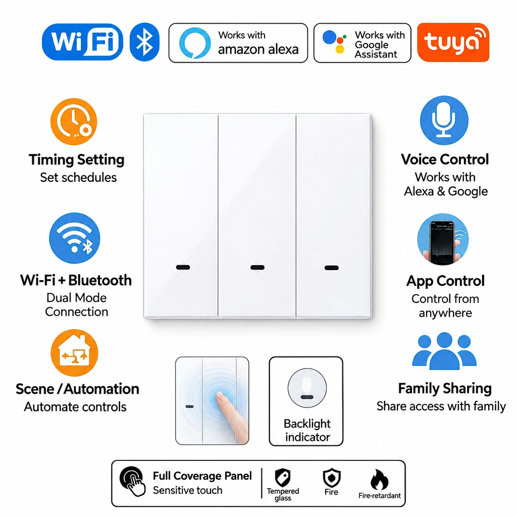 Edited smart switch image with a white background and black text