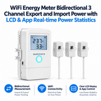 Smart Wi-Fi Energy Meter Bidirectional 3 Channel Export and Import Power with LCD