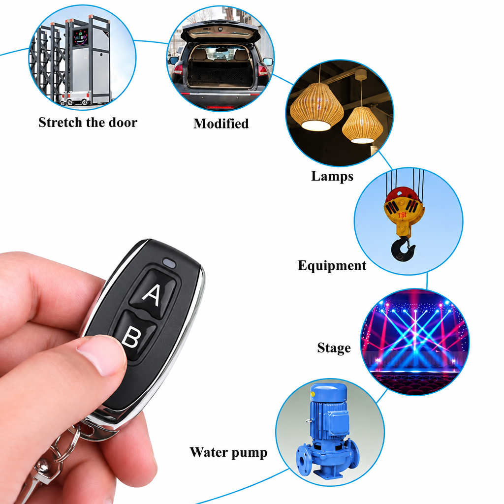Switchora 2 Button - 2 Channal RF 433 Mhz White Remote Control for EV1527 Learning code