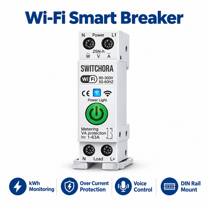 Switchora Smart Wi-fi  1P+N WIFI Circuit Breaker, Power Monitor